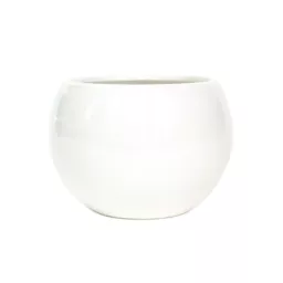 球形陶瓷花盆 亮白