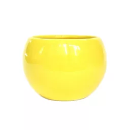 球形陶瓷花盆 亮黃