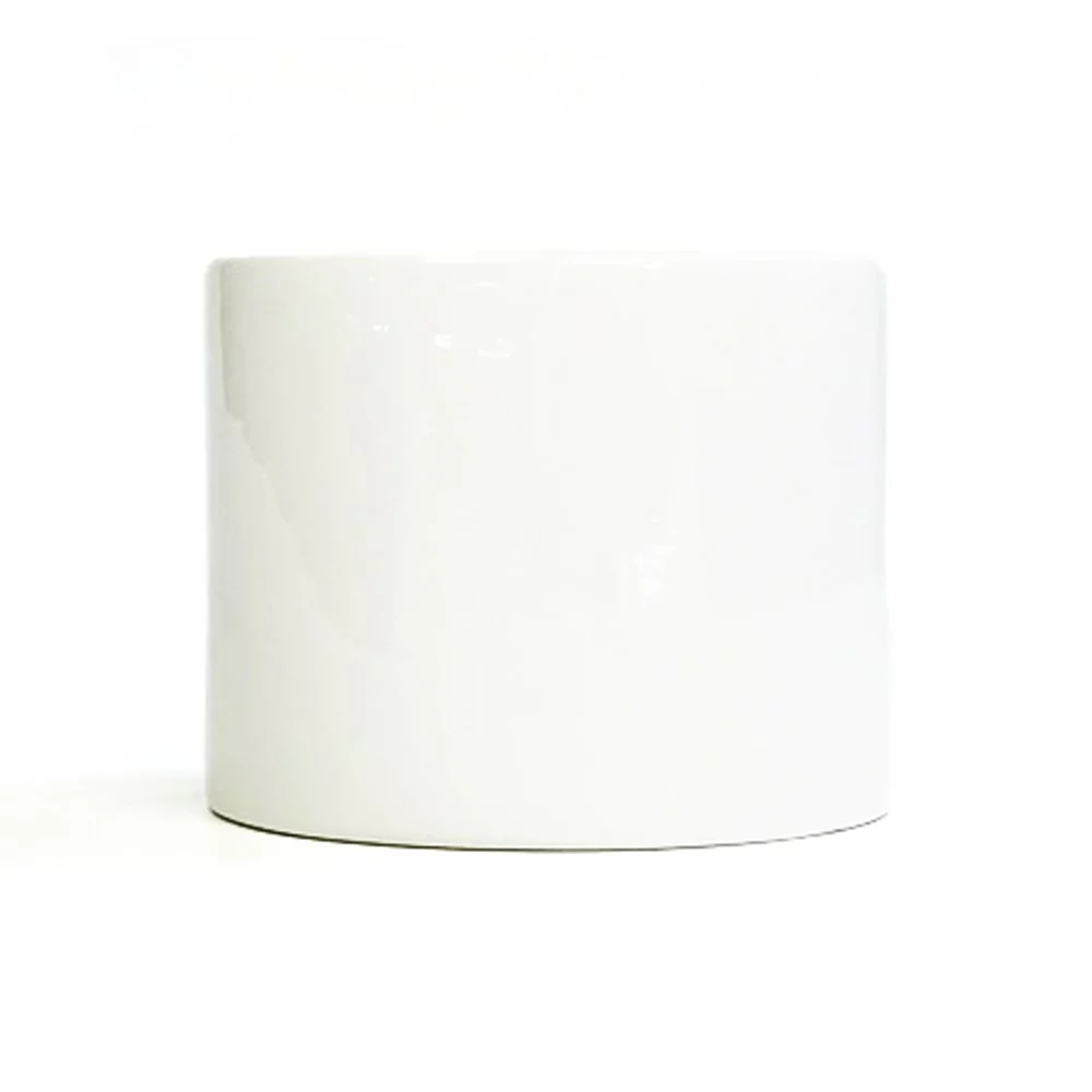 圓形陶瓷花盆 亮白