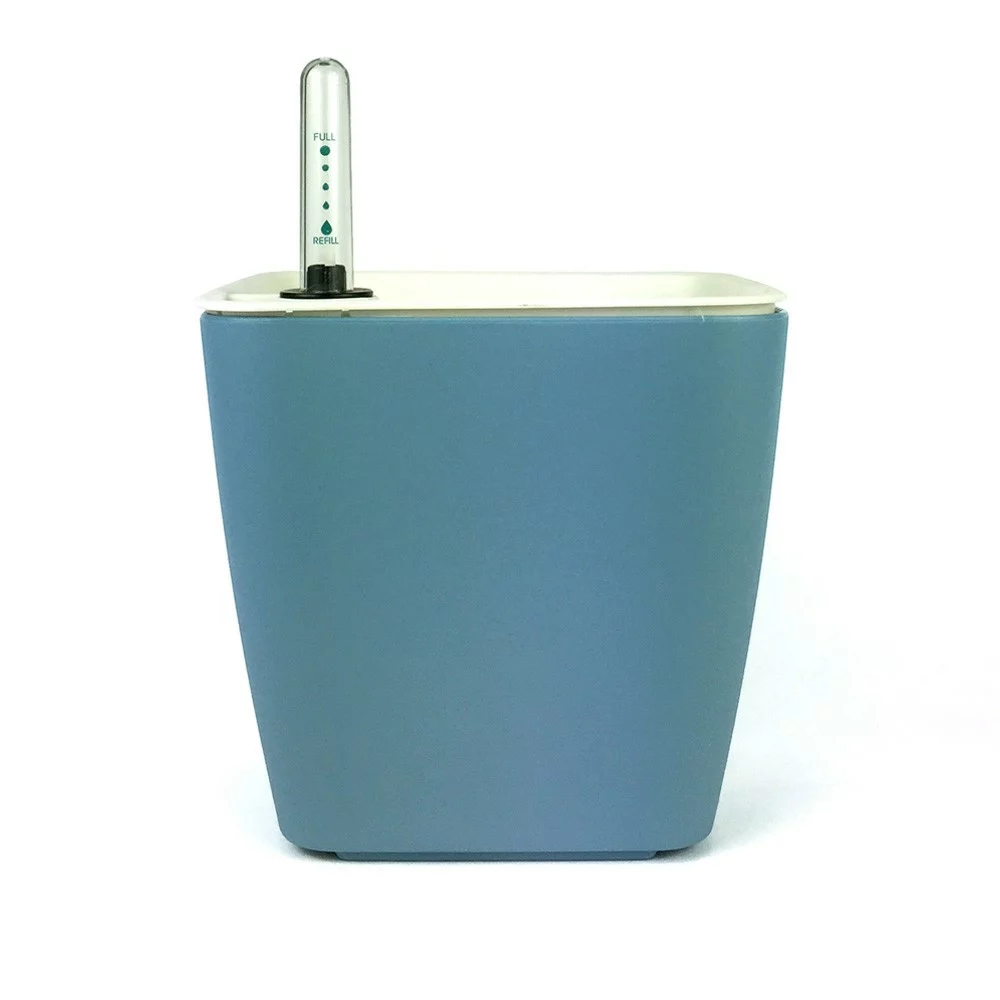 GreenSun 雨系列儲水花器 霧灰藍 (13cm) 附水位計