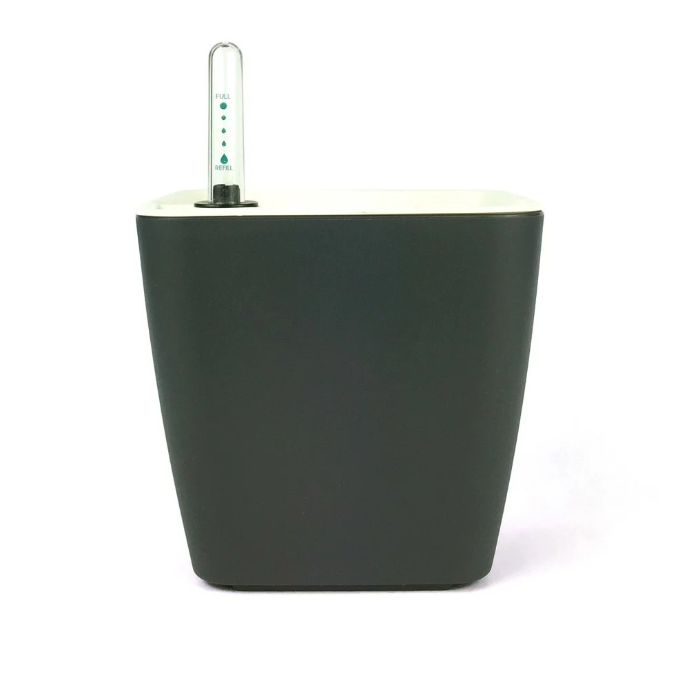 GreenSun 雨系列儲水花器 霧灰黑 (13cm) 附水位計