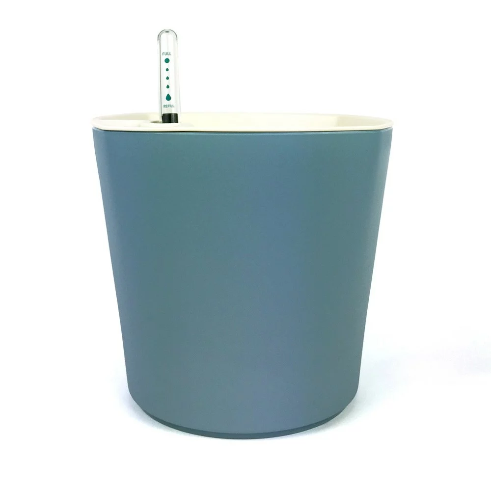GreenSun 海洋系列儲水花器 霧灰藍 (18cm) 附水位計